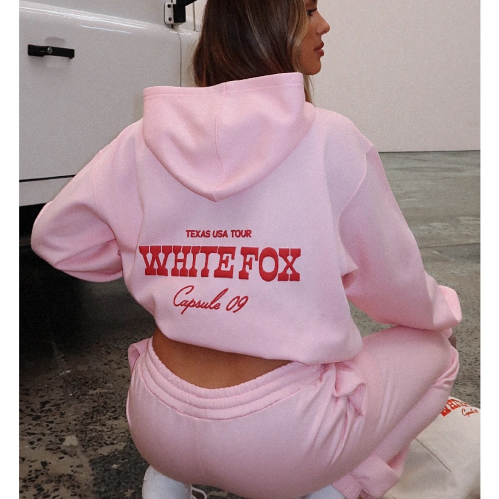 White fox Pink hoodie
